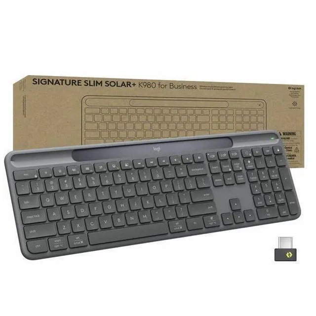 Logitech                                 Logitech Signature Slim Solar+ wireless keyboard K980, Graphite, for Business