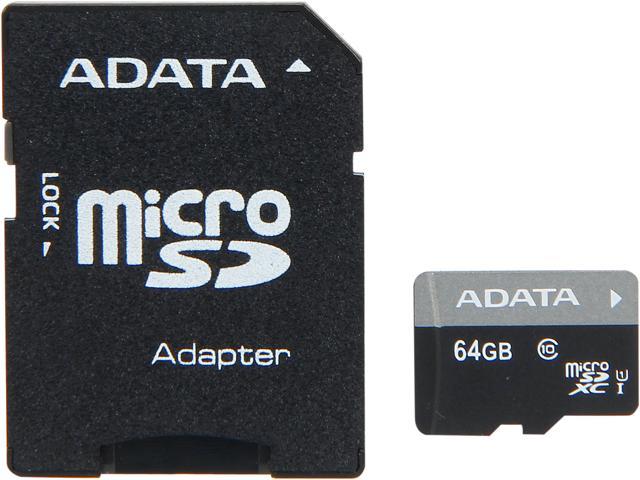 a-DATA Micro SD Card 64GB AData + SD adapter AUSDX64GUICL10-RA1/ class 10